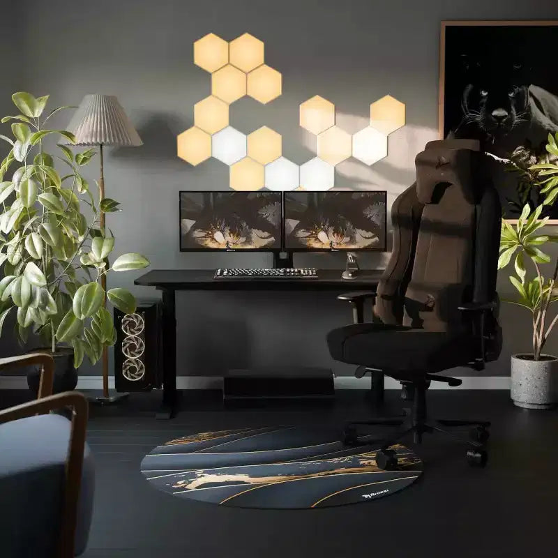Bureau de jeu et de bureau incurvé ultra-large Arozzi Arena avec tapis de souris lavable et 3 découpes personnalisées pour support d'écran avec gestion des câbles