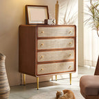 Commode élégante en bois naturel à 4 tiroirs pour la maison
