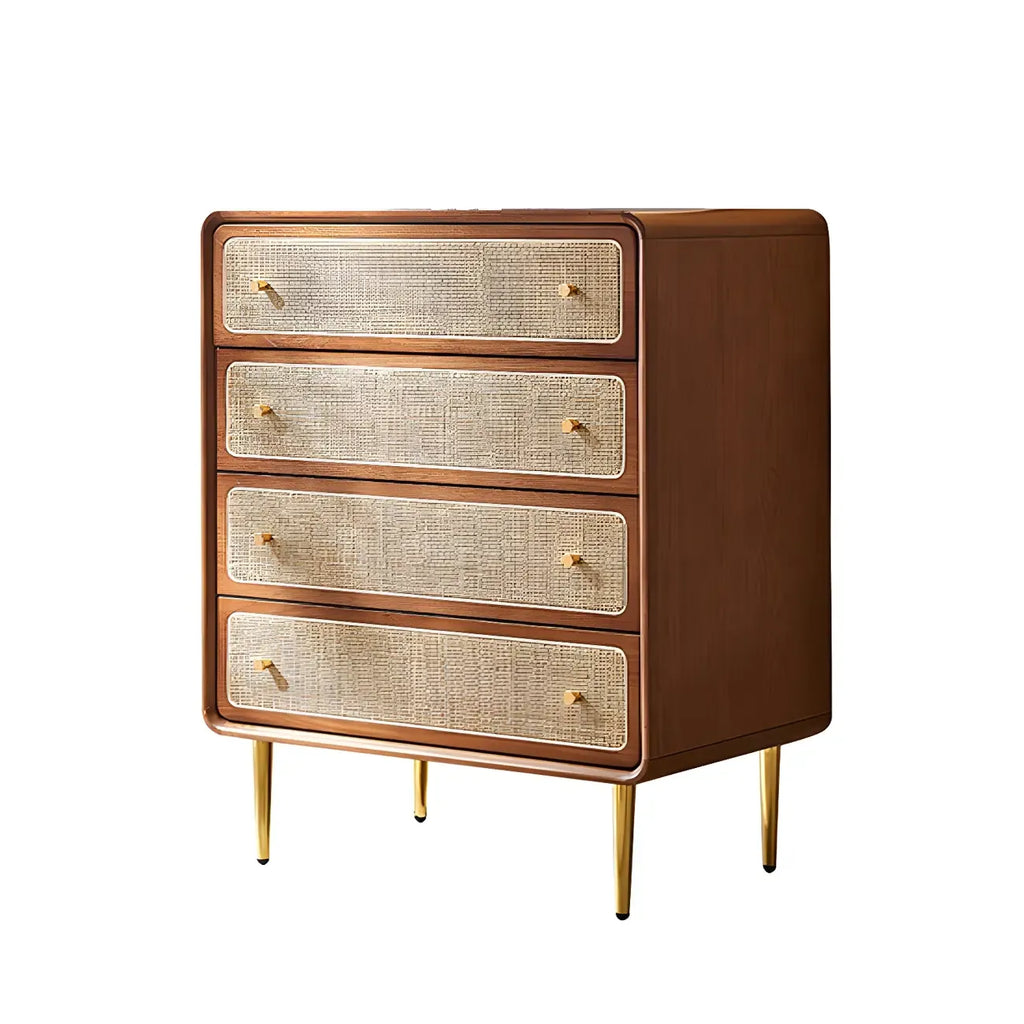 Commode élégante en bois naturel à 4 tiroirs pour la maison