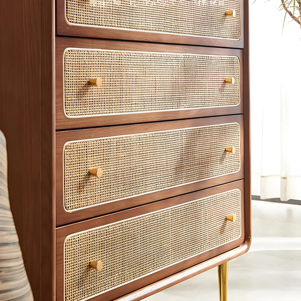 Commode élégante en bois naturel à 4 tiroirs pour la maison