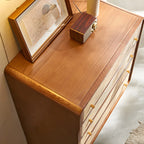 Commode élégante en bois naturel à 4 tiroirs pour la maison