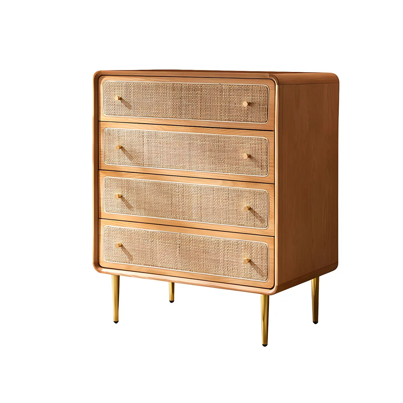 Commode élégante en bois naturel à 4 tiroirs pour la maison