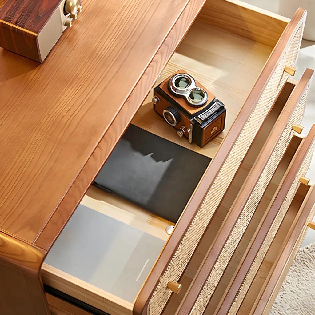Commode élégante en bois naturel à 4 tiroirs pour la maison