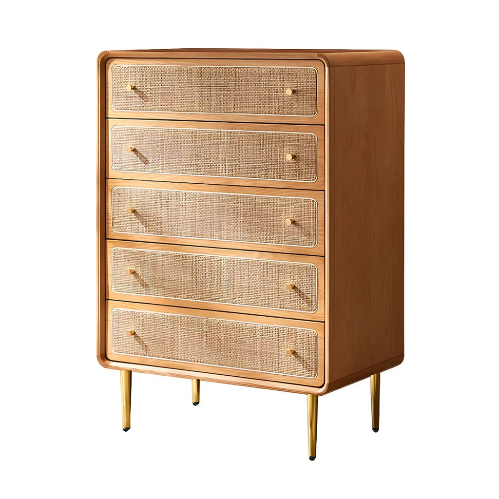 Commode élégante en bois naturel à 4 tiroirs pour la maison