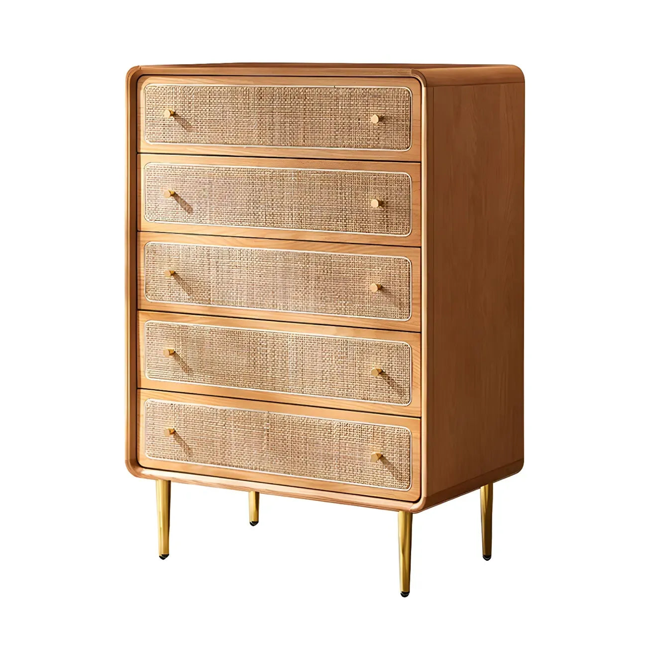Commode élégante en bois naturel à 4 tiroirs pour la maison