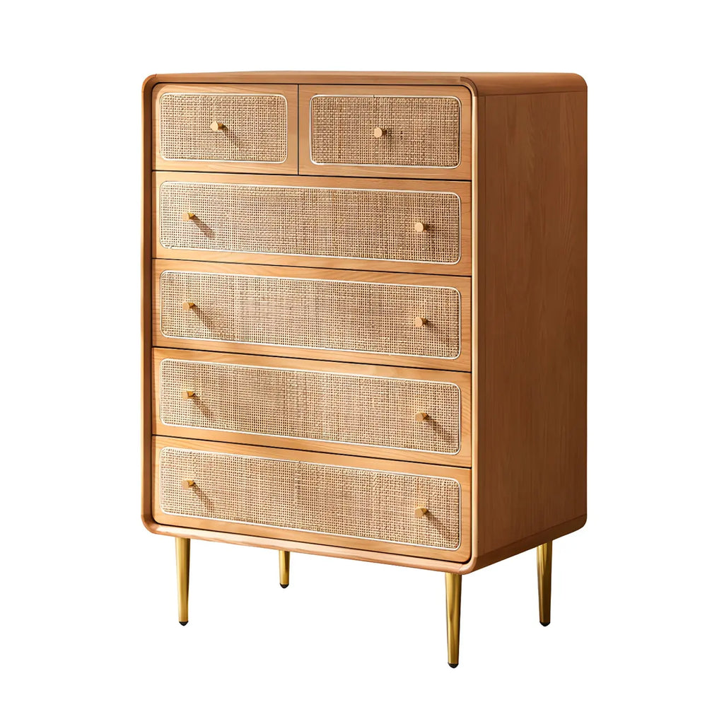 Commode élégante en bois naturel à 4 tiroirs pour la maison