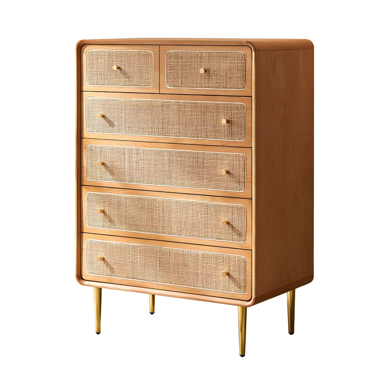 Commode élégante en bois naturel à 4 tiroirs pour la maison