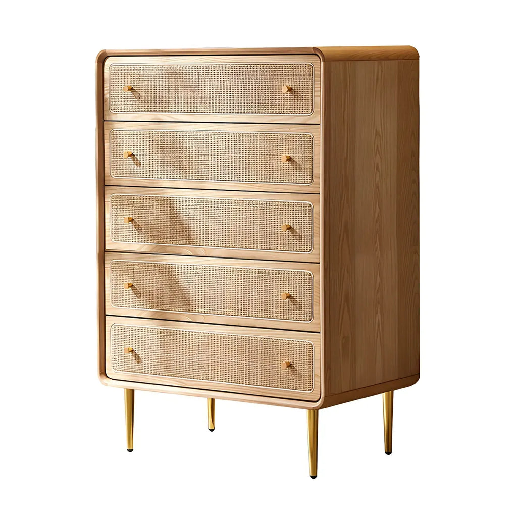 Commode élégante en bois naturel à 4 tiroirs pour la maison
