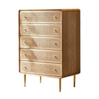 Commode élégante en bois naturel à 4 tiroirs pour la maison