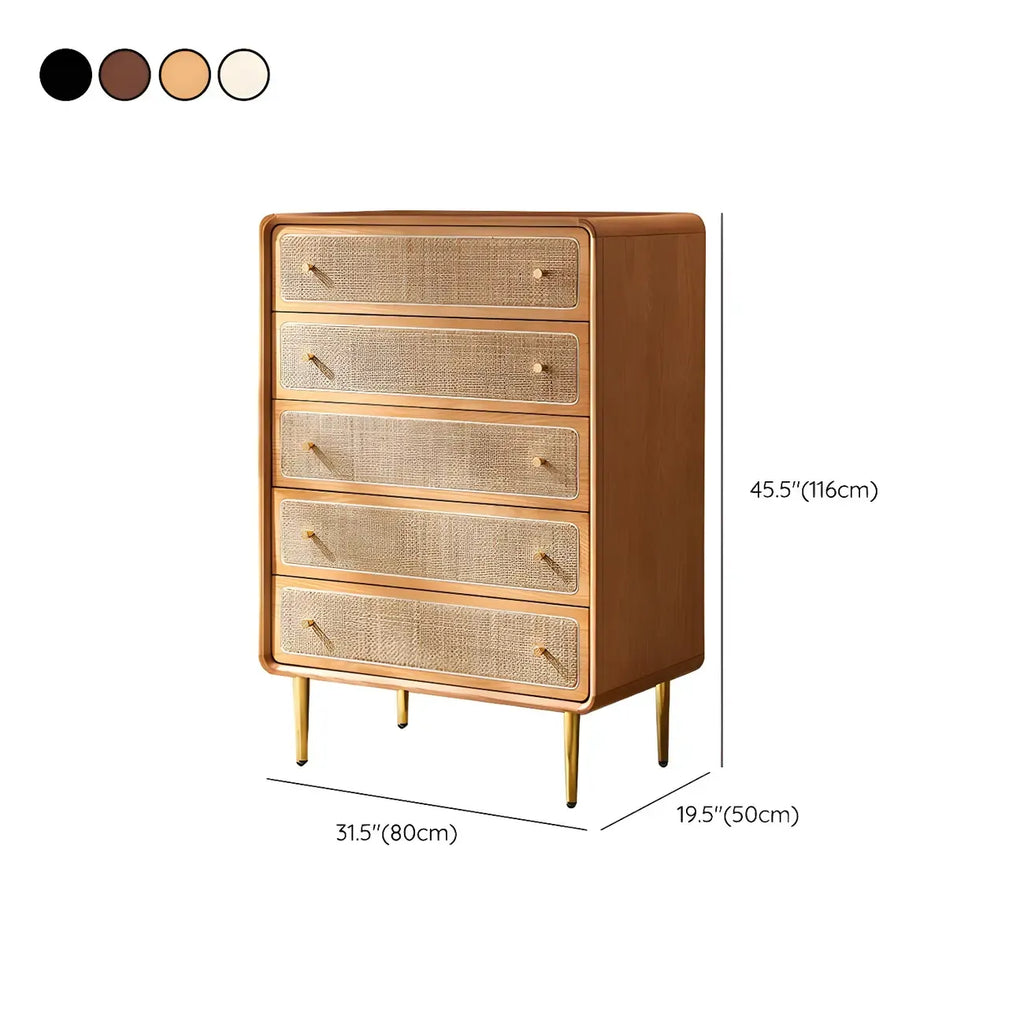 Commode élégante en bois naturel à 4 tiroirs pour la maison