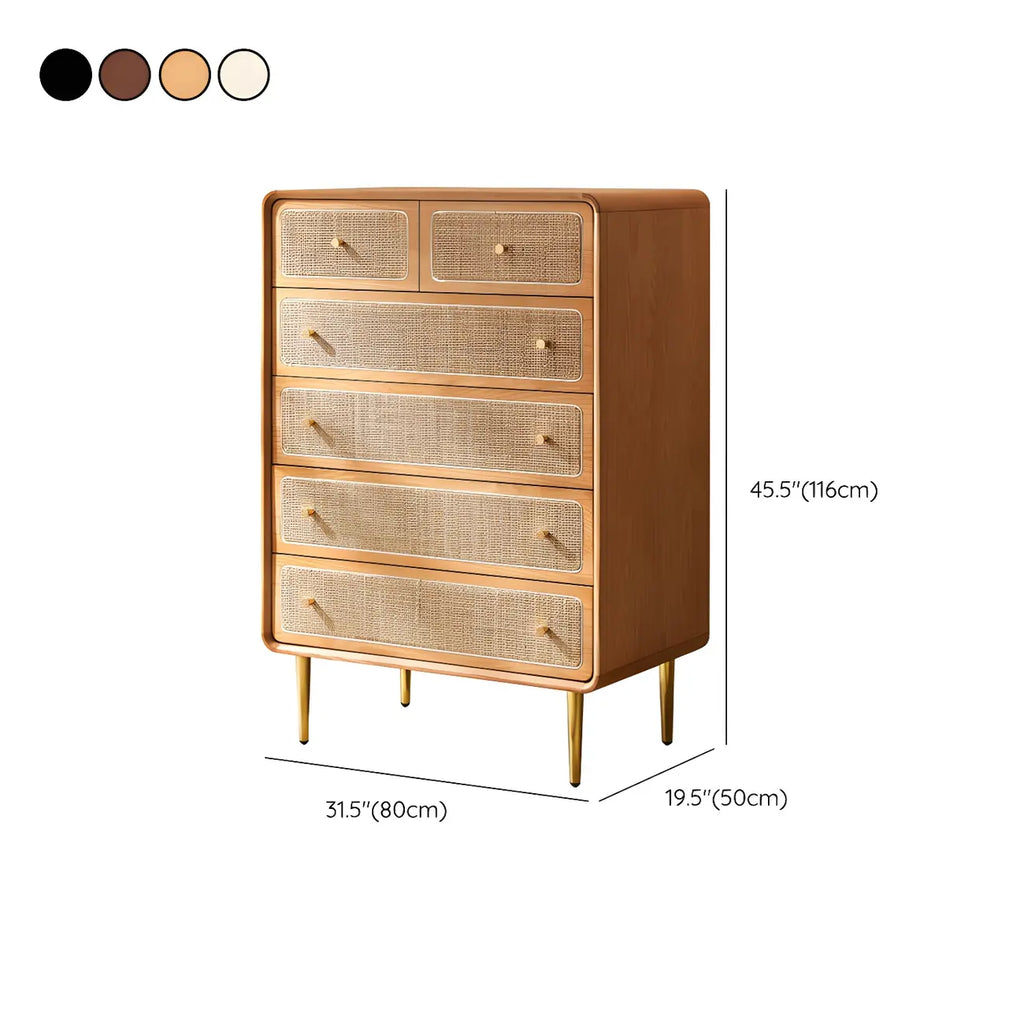 Commode élégante en bois naturel à 4 tiroirs pour la maison