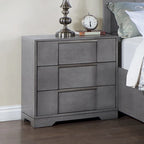 Ensemble de chambre à coucher contemporain 3 pièces Tona de Furniture of America, avec plateforme de rangement en bois gris et éclairage LED