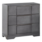 Ensemble de chambre à coucher contemporain 3 pièces Tona de Furniture of America, avec plateforme de rangement en bois gris et éclairage LED