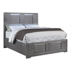 Ensemble de chambre à coucher contemporain 6 pièces Tona de Furniture of America, avec plateforme de rangement en bois gris et éclairage LED