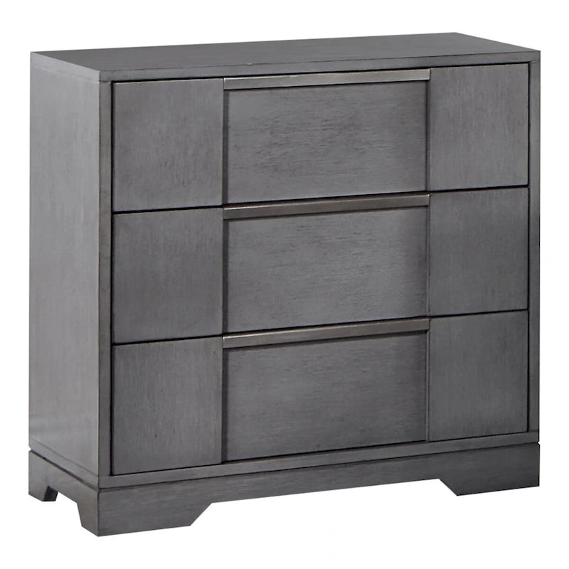Ensemble de chambre à coucher contemporain 6 pièces Tona de Furniture of America, avec plateforme de rangement en bois gris et éclairage LED