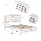 Ensemble de chambre à coucher 3 pièces, lit rembourré Queen Size