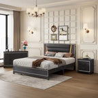 Ensemble de chambre à coucher 3 pièces, lit rembourré Queen Size