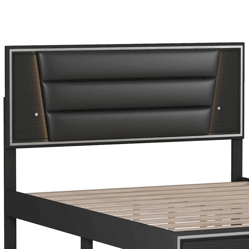 Ensemble de chambre à coucher 3 pièces, lit rembourré Queen Size