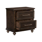 Ensemble lit, table de chevet et commode 3 pièces finition bois flotté anthracite