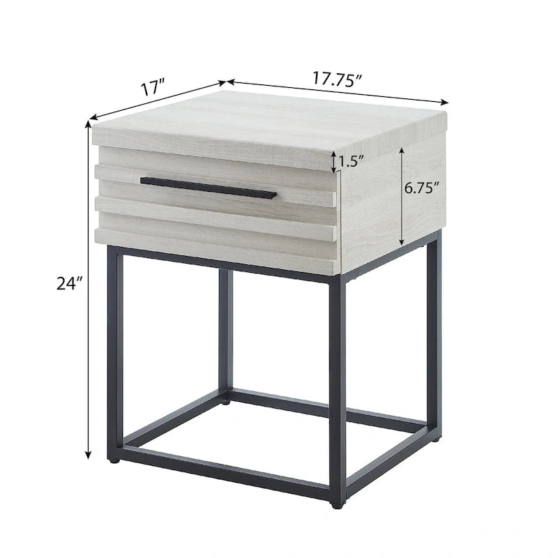 Ensemble de chambre à coucher 3 pièces Roundhill Furniture Findlay, couleur blanc tourterelle