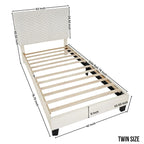 Ensemble de chambre à coucher 3 pièces Roundhill Furniture Findlay, couleur blanc tourterelle