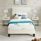 Ensemble de chambre à coucher 3 pièces Roundhill Furniture Findlay, couleur blanc tourterelle