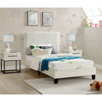 Ensemble de chambre à coucher 3 pièces Roundhill Furniture Findlay, couleur blanc tourterelle