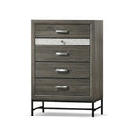 Ensemble de chambre à coucher Heinisk gris contemporain 6 pièces avec plateforme de Furniture of America