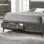 Ensemble de chambre à coucher plateforme 3 pièces Heinisk gris contemporain de Furniture of America