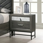 Ensemble de chambre à coucher plateforme 5 pièces Heinisk gris contemporain de Furniture of America