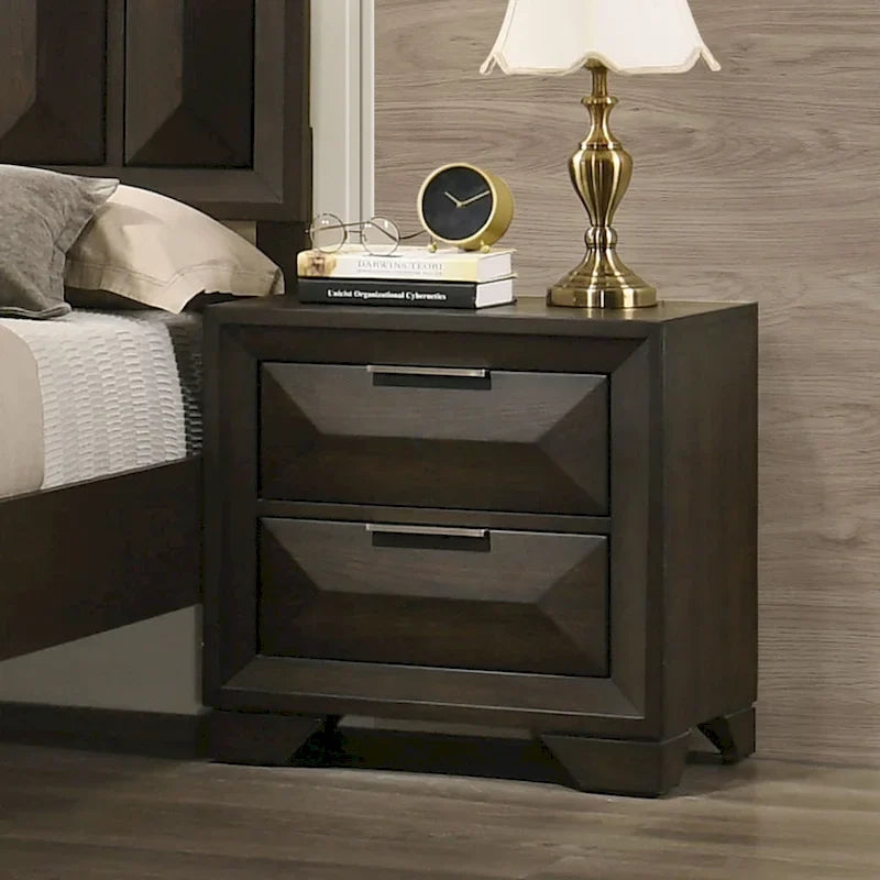 Ensemble de chambre à coucher 3 pièces en bois expresso Uppon de style transitionnel de Furniture of America
