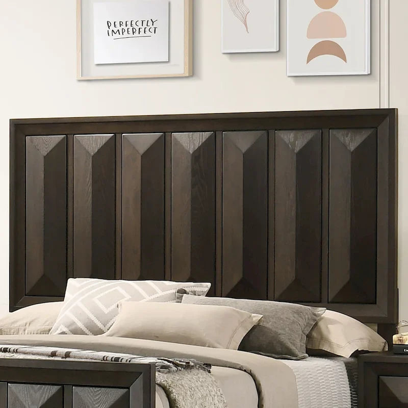 Ensemble de chambre à coucher 3 pièces en bois expresso Uppon de style transitionnel de Furniture of America