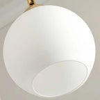 Luminaire sur rail semi-encastré moderne en verre blanc incurvé avec dôme,