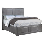 Ensemble de chambre à coucher contemporain 5 pièces Tona de Furniture of America, avec plateforme de rangement en bois gris et éclairage LED