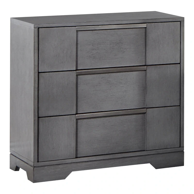 Ensemble de chambre à coucher contemporain 5 pièces Tona de Furniture of America, avec plateforme de rangement en bois gris et éclairage LED