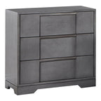 Ensemble de chambre à coucher contemporain 5 pièces Tona de Furniture of America, avec plateforme de rangement en bois gris et éclairage LED