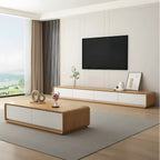Meuble TV moderne en bois marron avec longs tiroirs (79 cm)