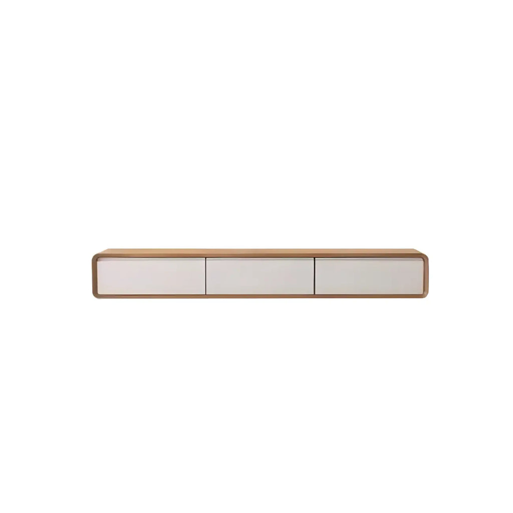 Meuble TV moderne en bois marron avec longs tiroirs (79 cm)