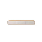 Meuble TV moderne en bois marron avec longs tiroirs (79 cm)