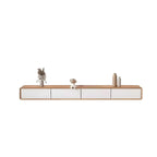 Meuble TV moderne en bois marron avec longs tiroirs (79 cm)