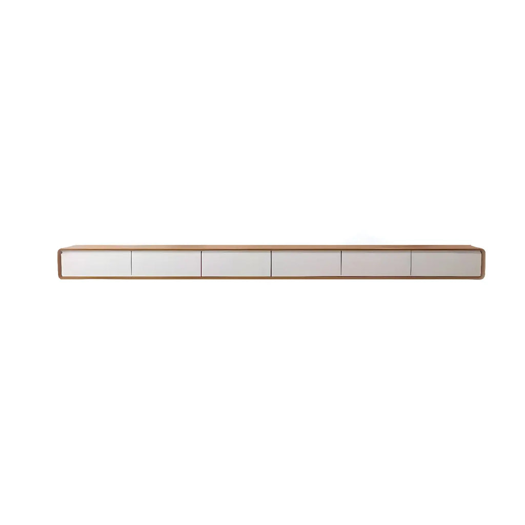 Meuble TV moderne en bois marron avec longs tiroirs (79 cm)