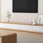 Meuble TV moderne en bois marron avec longs tiroirs (79 cm)