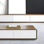 Meuble TV moderne en bois marron avec longs tiroirs (79 cm)