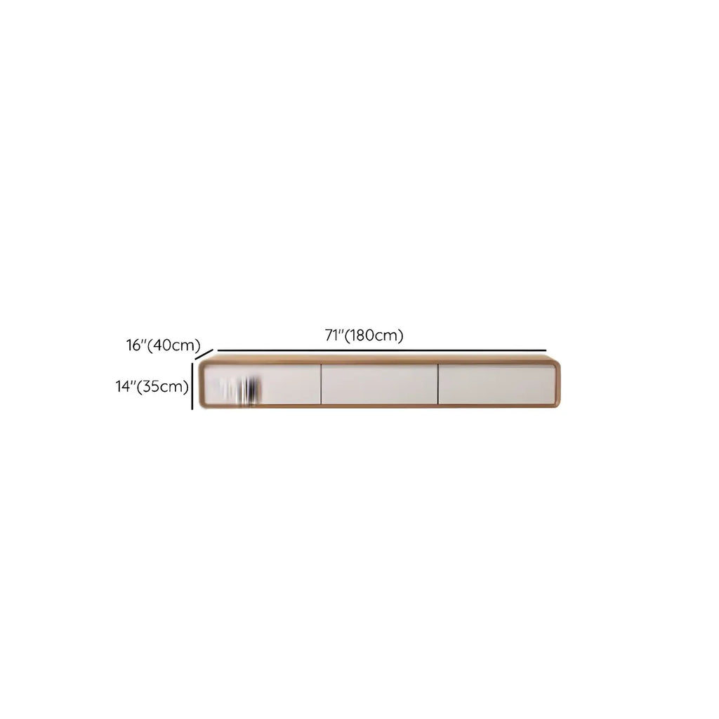 Meuble TV moderne en bois marron avec longs tiroirs (79 cm)