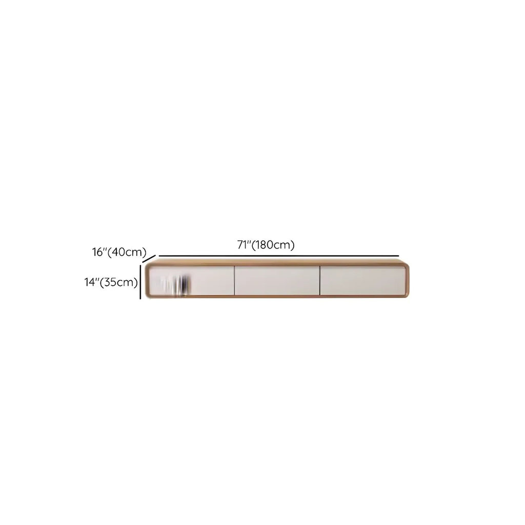 Meuble TV moderne en bois marron avec longs tiroirs (79 cm)