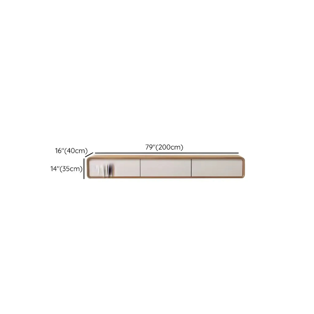 Meuble TV moderne en bois marron avec longs tiroirs (79 cm)