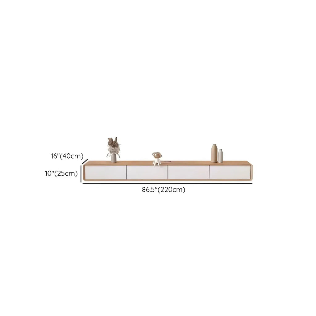 Meuble TV moderne en bois marron avec longs tiroirs (79 cm)