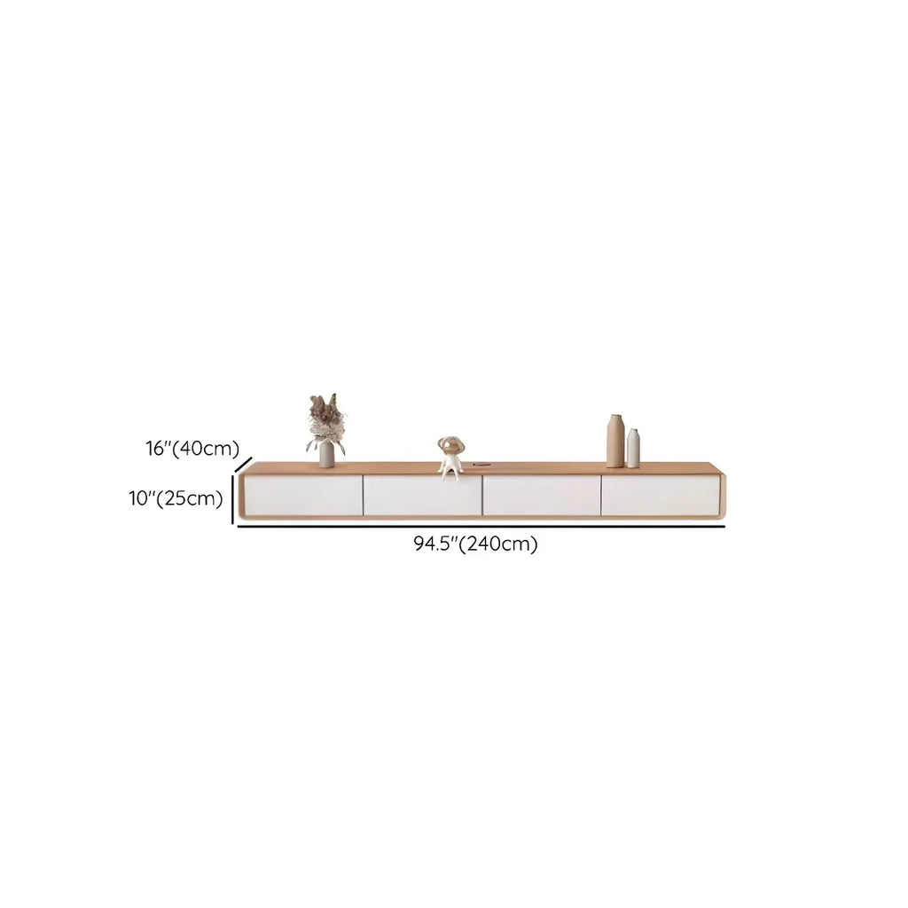 Meuble TV moderne en bois marron avec longs tiroirs (79 cm)