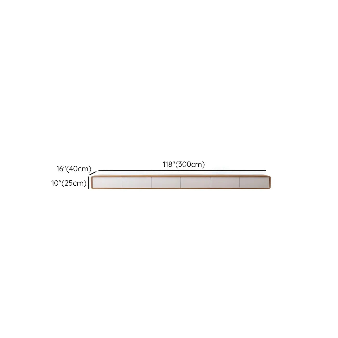 Meuble TV moderne en bois marron avec longs tiroirs (79 cm)
