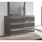 Ensemble de chambre à coucher Somette Devlin gris brillant, 4 pièces, format king